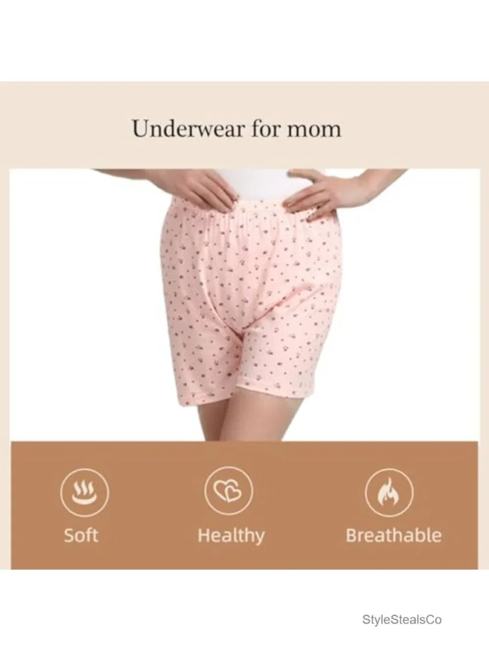Cotton Boxer Briefs Loose Full Coverage Women's Panties 5 Pack